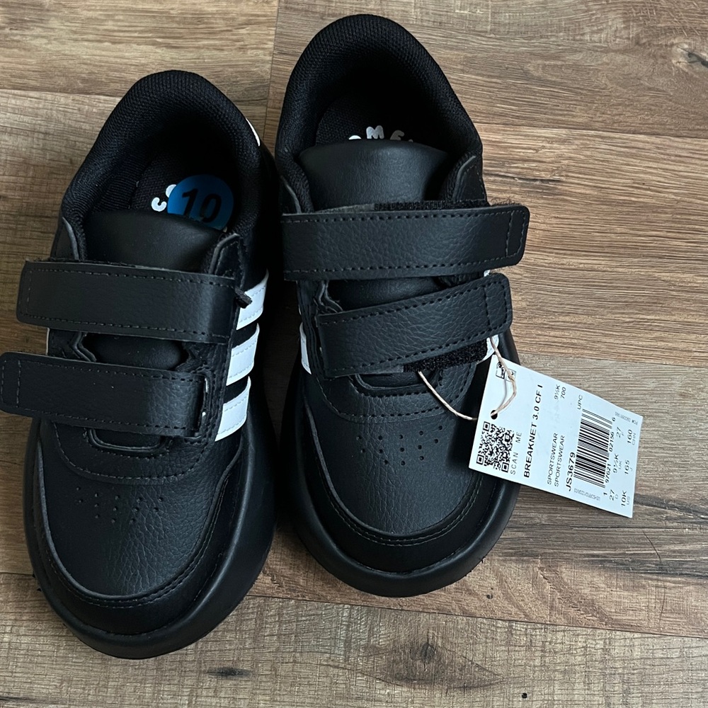 New Adidas BREAKNET 3.0 SHOES KIDS boys toddler size 10K black - Picture 2 of 5